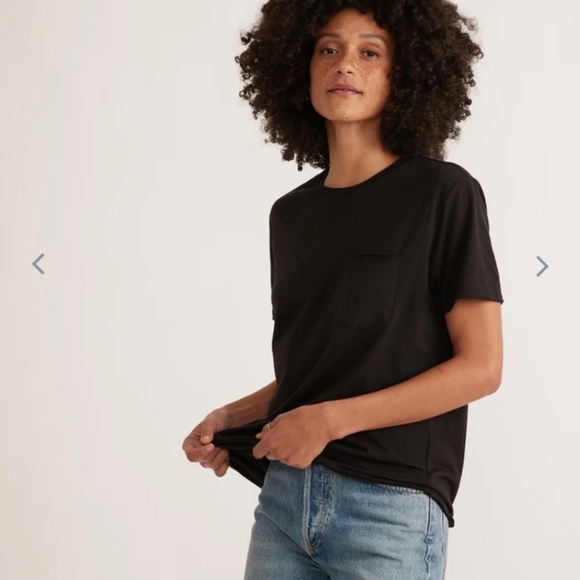 Marine layer Boyfriend Crew Tee in Black - Picture 3 of 11